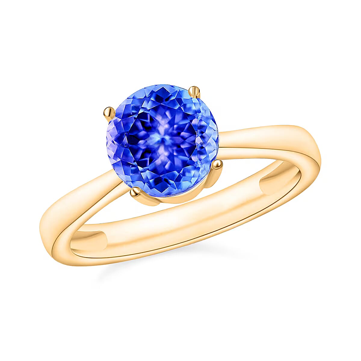 Luxoro 14K Yellow Gold Premium Tanzanite Solitaire Ring (Size 4.0) 4 Grams 1.50 ctw (Del. in 10-12 Days) image number 0