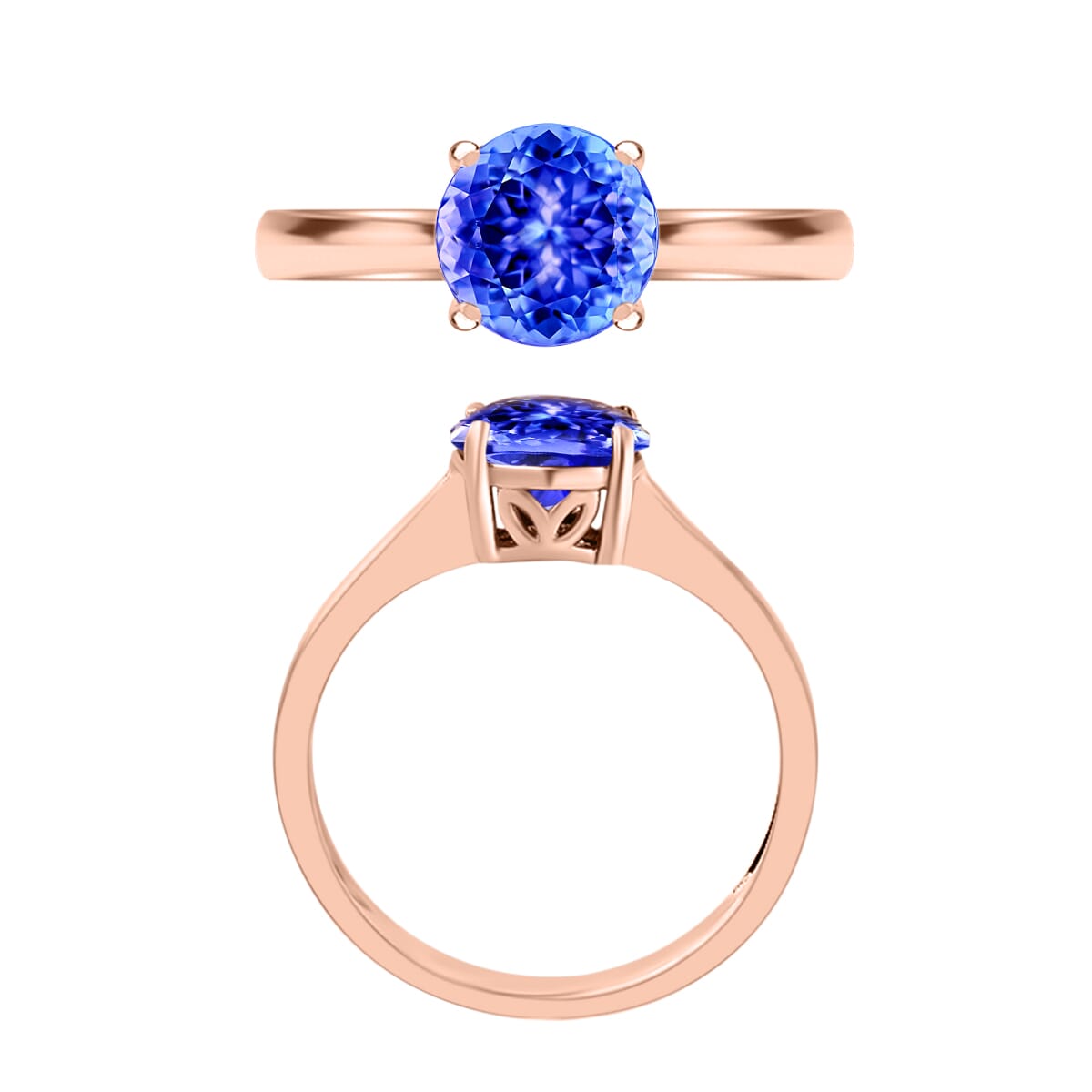 Luxoro 14K Yellow Gold Premium Tanzanite Solitaire Ring (Size 6.0) 4 Grams 1.50 ctw image number 3