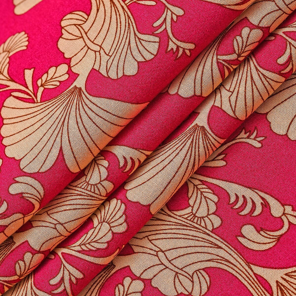 Tamsy Pink Ginkgo 2 Piece Lounge Set with Wide Leg Pants - One Size Fits Most image number 9