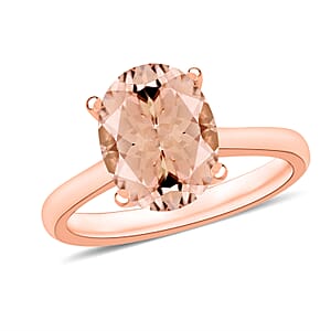 Premium Marropino Morganite 2.40 ctw Solitaire Ring in Vermeil Rose Gold Over Sterling Silver (Size 10.0)