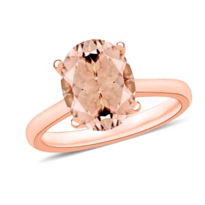 D'Joy Premium Marropino Morganite 2.40 ctw Solitaire Ring in Vermeil Rose Gold Over Sterling Silver (Size 5.5)