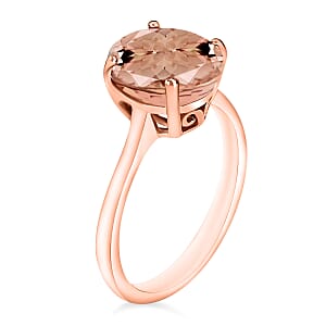 D'Joy Premium Marropino Morganite 2.40 ctw Solitaire Ring in Vermeil Rose Gold Over Sterling Silver (Size 5.5)