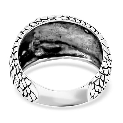 Bali Legacy Sterling Silver Dragon Skin Pattern Ring (Size 10.0) 5.25 Grams