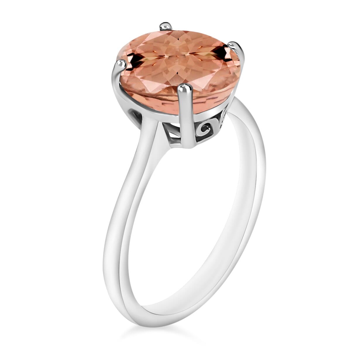 Luxoro AAA Marropino Morganite 2.40 ctw Solitaire Ring in 14K White Gold (Size 11.0) 4 Grams image number 2