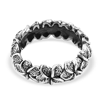 Bali Legacy Sterling Silver Floral Band Ring (Size 10.0) 5 Grams