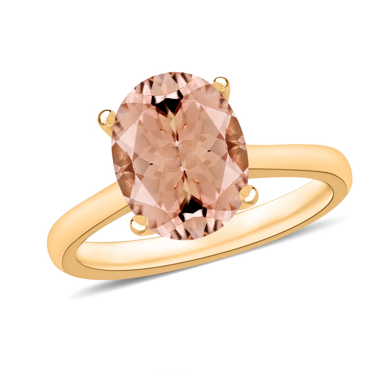 Luxoro AAA Marropino Morganite 2.40 ctw Solitaire Ring in 14K Yellow Gold (Size 5.5) 4 Grams image number 0