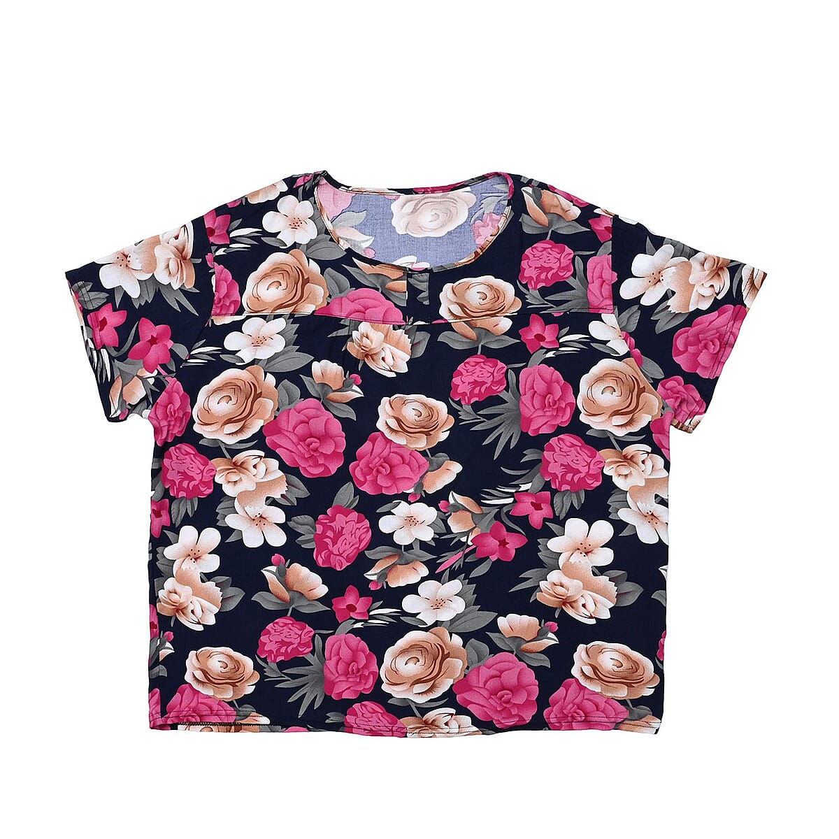 Tamsy Pink Rose 2 Piece Lounge Set with Wide Leg Pants - One Size Fits Most image number 5