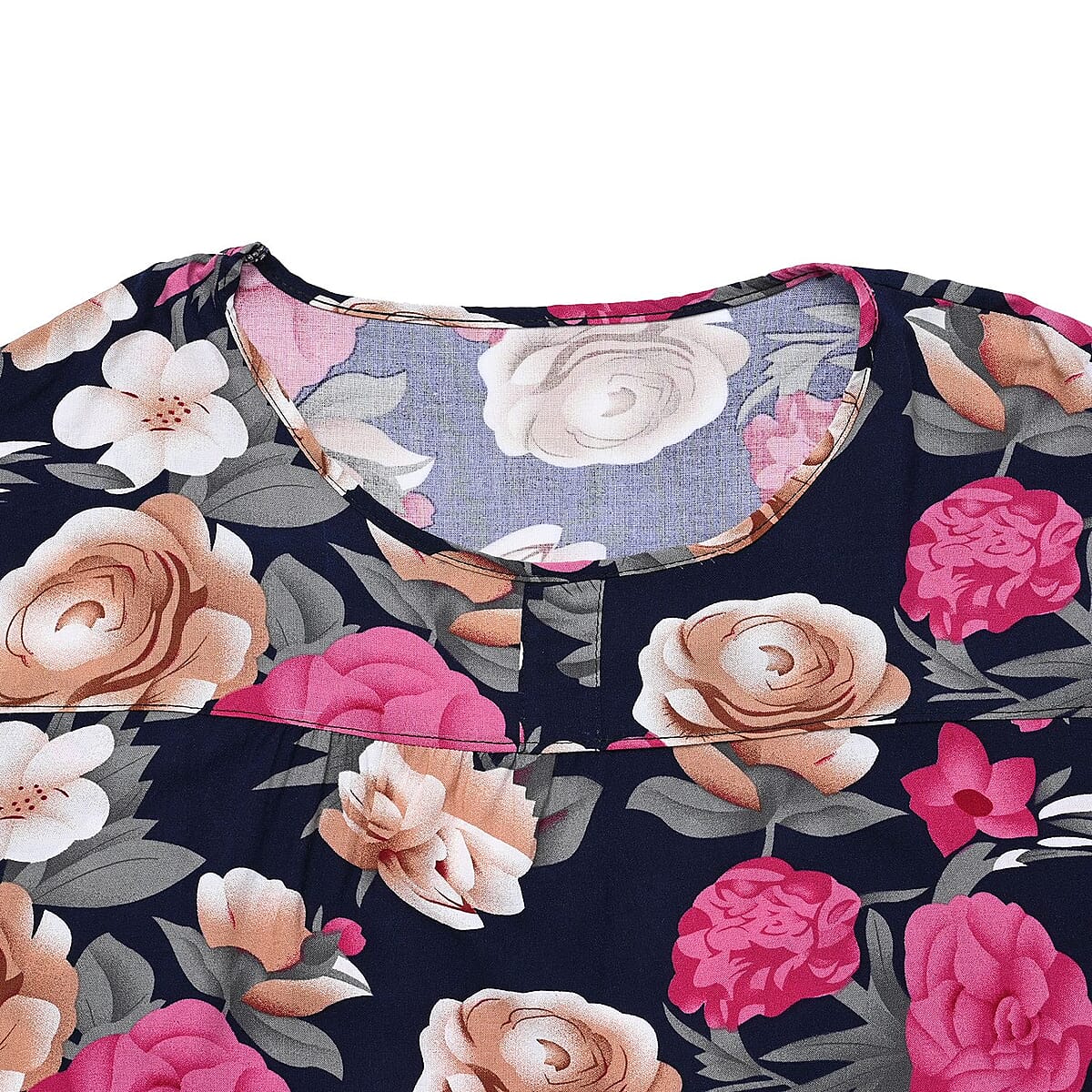 Tamsy Pink Rose 2 Piece Lounge Set with Wide Leg Pants - One Size Fits Most image number 6