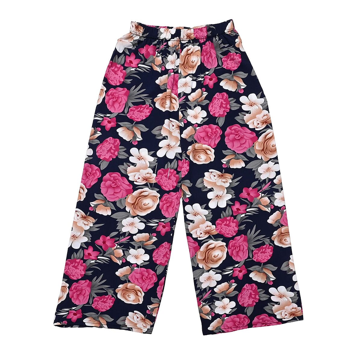 Tamsy Pink Rose 2 Piece Lounge Set with Wide Leg Pants - One Size Fits Most image number 7