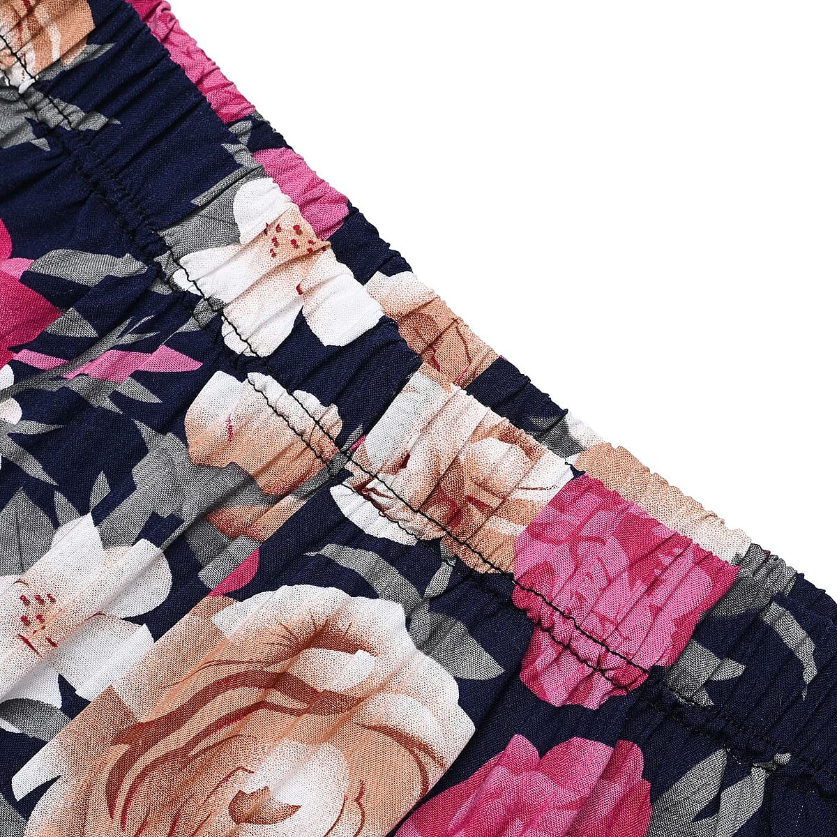 Tamsy Pink Rose 2 Piece Lounge Set with Wide Leg Pants - One Size Fits Most image number 8