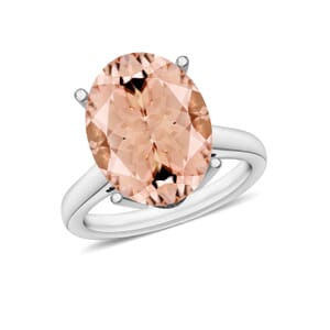 Marropino Morganite 4.40 ctw Solitaire Ring in Platinum Over Sterling Silver (Size 10)