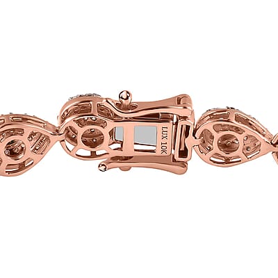Luxoro 10K Rose Gold Natural Pink and White Diamond (I3-G-H)Bracelet (7.25 In) 10 Grams 2.50 ctw