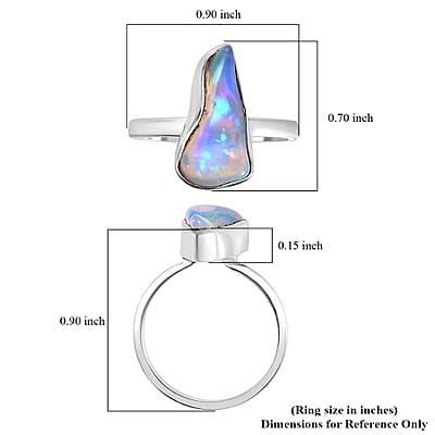 Artisan Crafted Rough Cut Ethiopian Welo Opal Solitaire Ring in Sterling Silver (Size 6.0) 2.15 ctw
