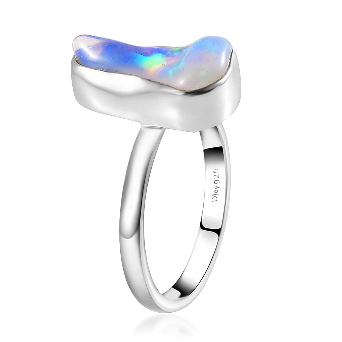 Artisan Crafted Rough Cut Ethiopian Welo Opal Solitaire Ring in Sterling Silver (Size 5.0) 2.15 ctw image number 4