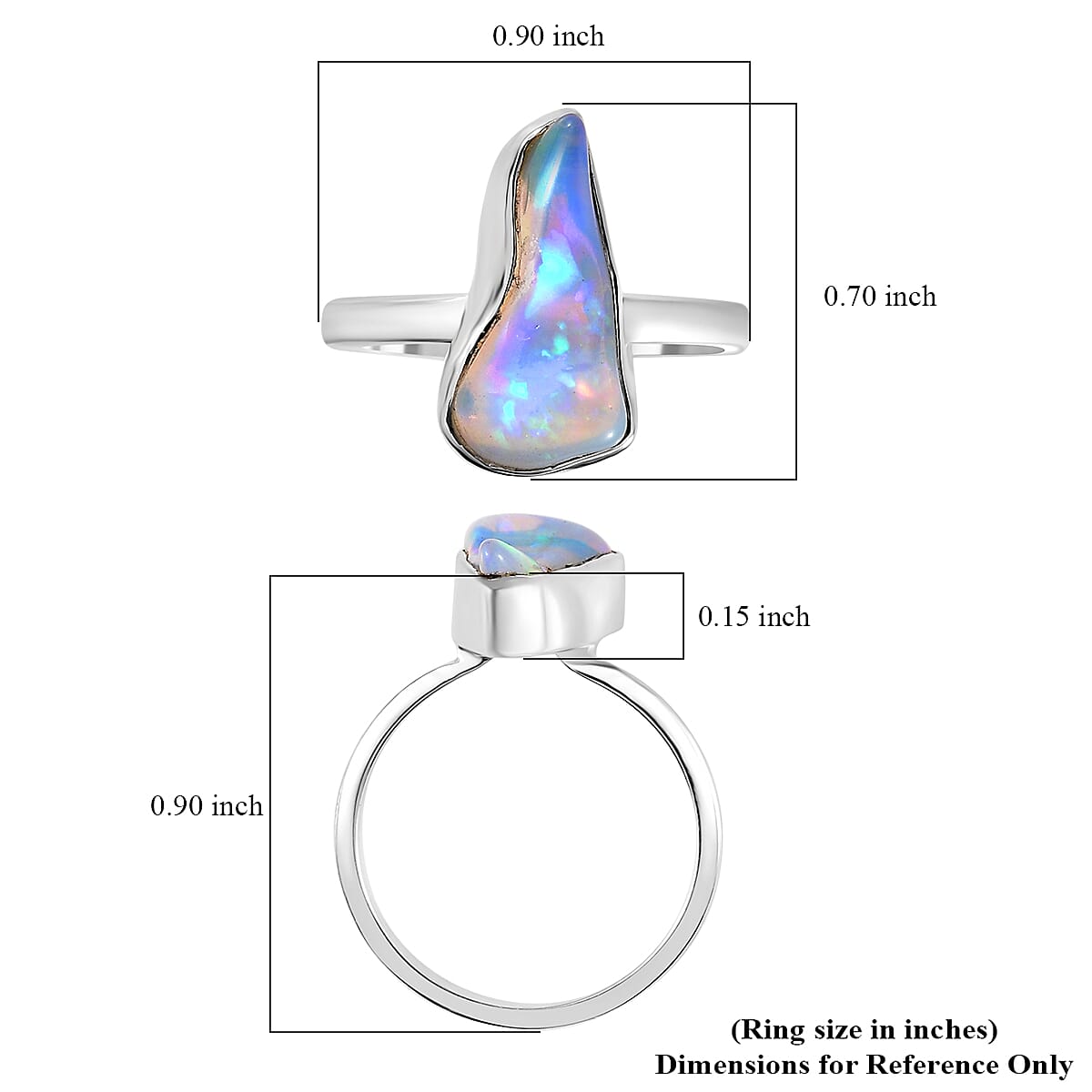 Artisan Crafted Rough Cut Ethiopian Welo Opal Solitaire Ring in Sterling Silver (Size 8.0) 2.15 ctw