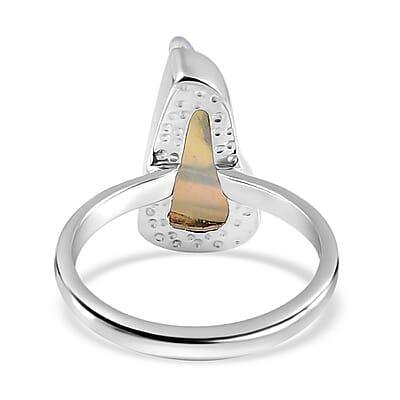 Artisan Crafted Rough Cut Ethiopian Welo Opal Solitaire Ring in Sterling Silver (Size 11.0) 2.15 ctw