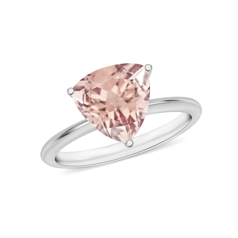 Marropino Morganite 1.30 ctw Solitaire Ring in Platinum Over Sterling Silver (Size 10.0)