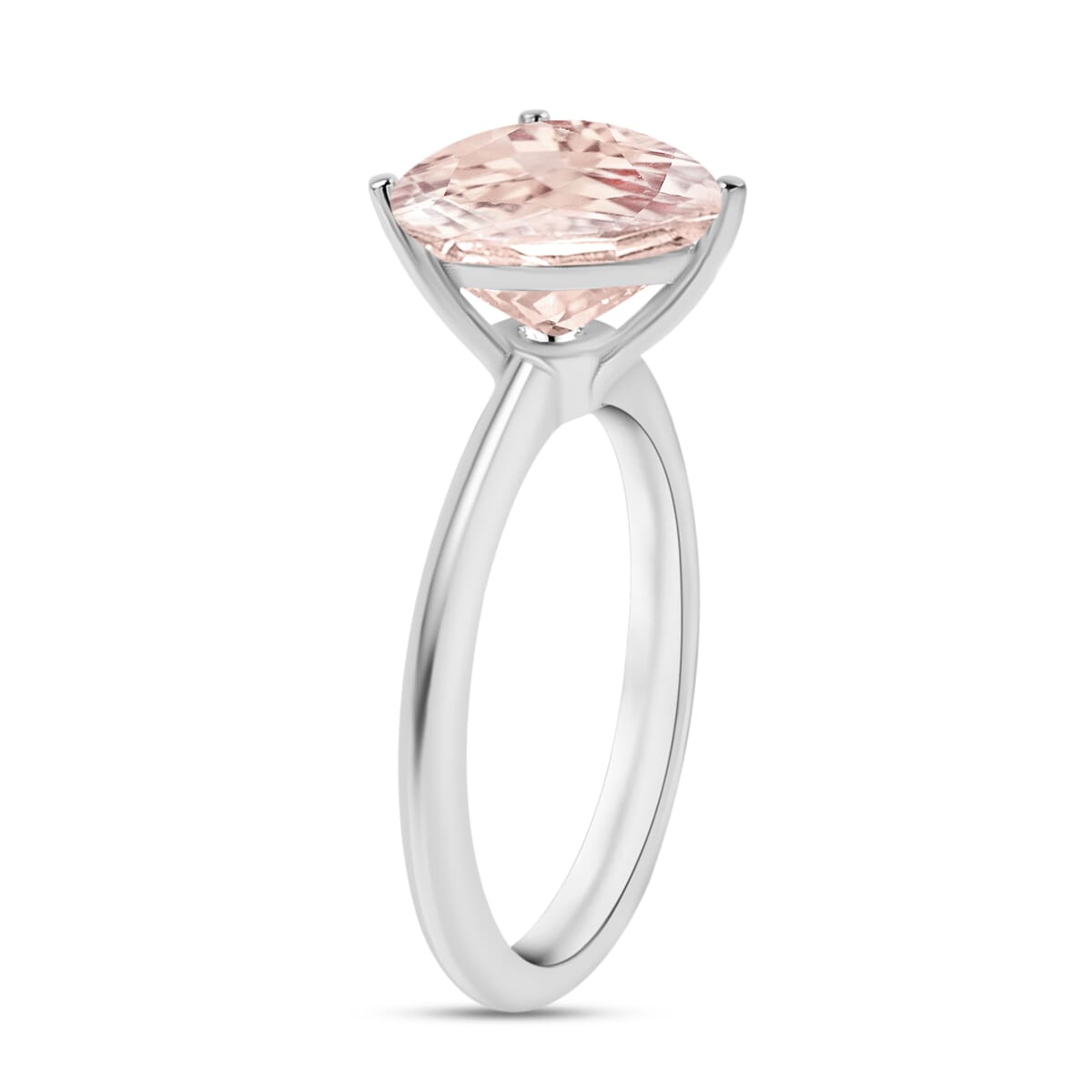 Marropino Morganite 1.30 ctw Solitaire Ring in Platinum Over Sterling Silver (Size 10.0) image number 2