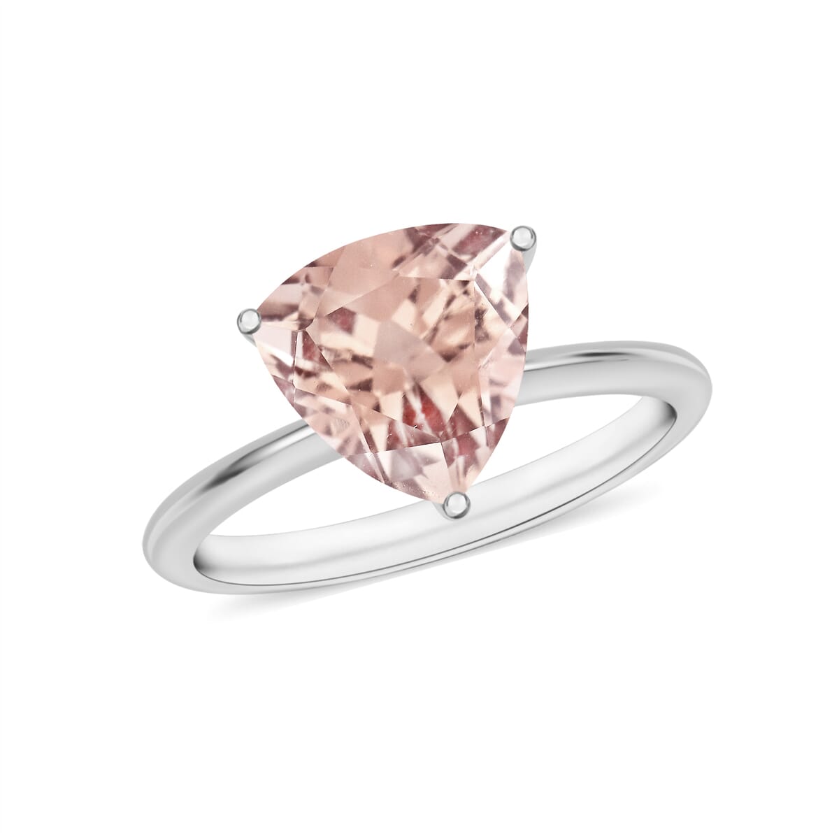 Marropino Morganite 1.30 ctw Solitaire Ring in Platinum Over Sterling Silver (Size 12.0) image number 0
