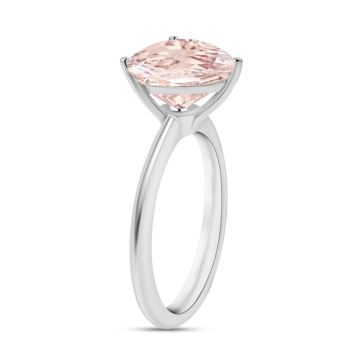 Marropino Morganite 1.30 ctw Solitaire Ring in Platinum Over Sterling Silver (Size 12.0) image number 2