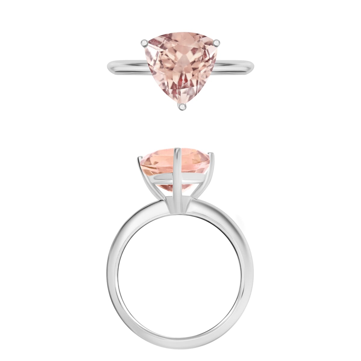 Marropino Morganite 1.30 ctw Solitaire Ring in Platinum Over Sterling Silver (Size 12.0) image number 3
