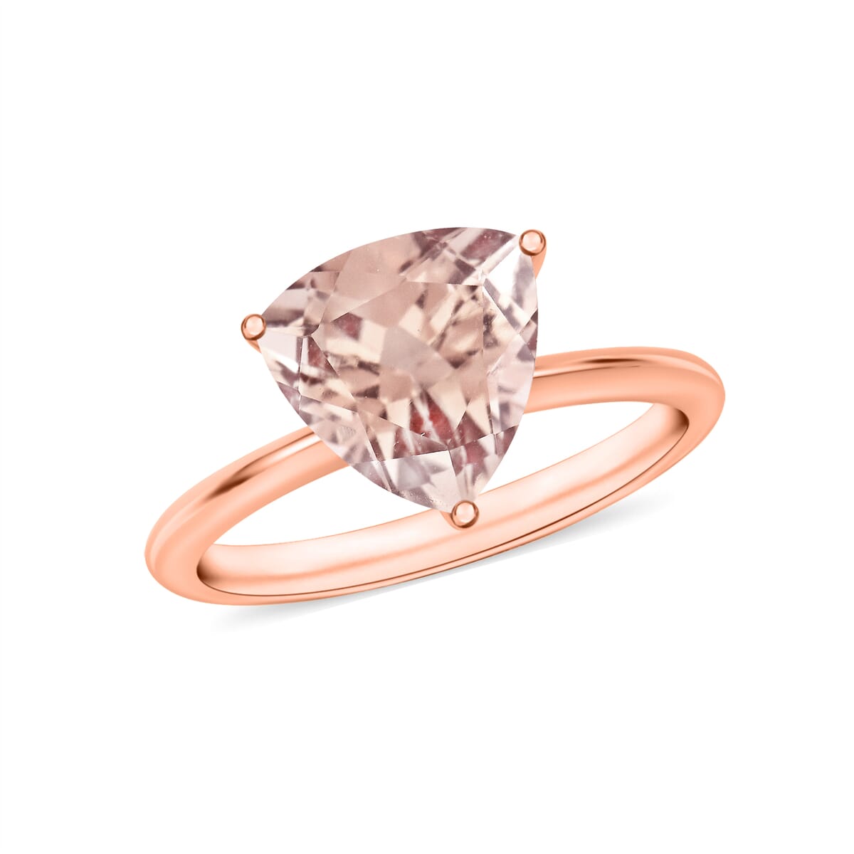 Marropino Morganite 1.30 ctw Solitaire Ring in Vermeil Rose Gold Over Sterling Silver (Size 10.0) image number 0