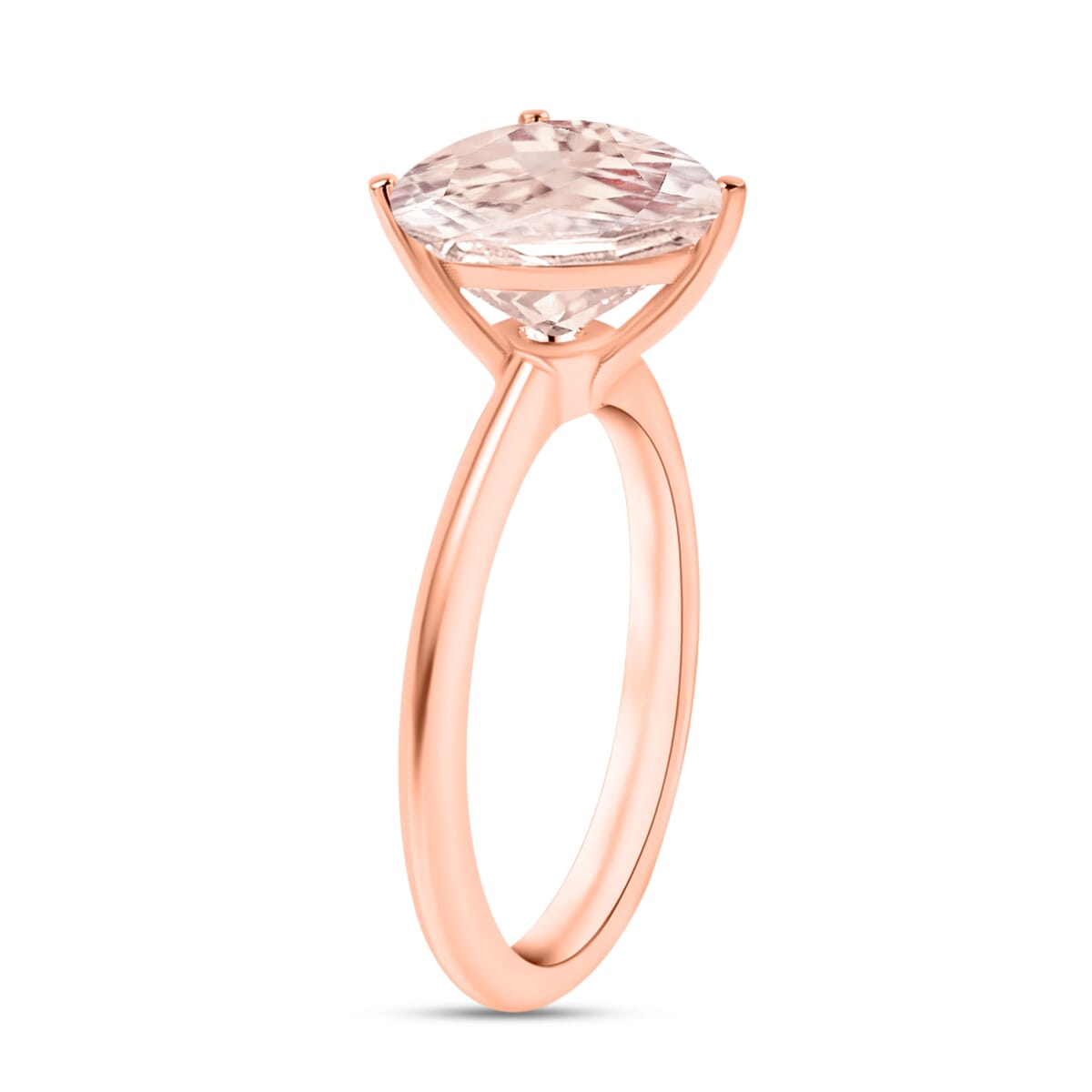 Marropino Morganite 1.30 ctw Solitaire Ring in Vermeil Rose Gold Over Sterling Silver (Size 10.0) image number 2