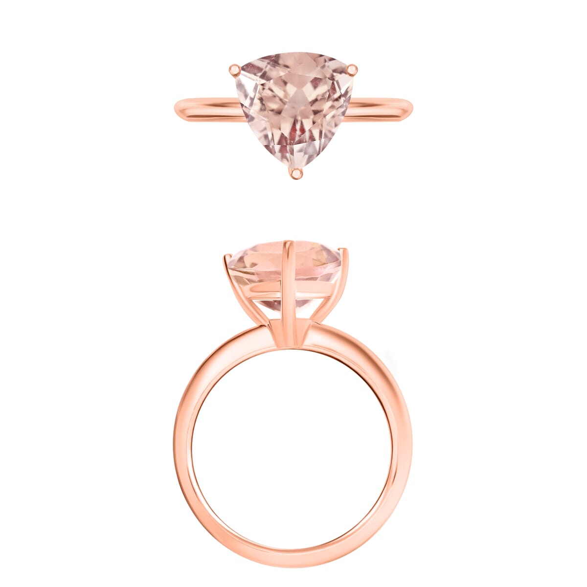 Marropino Morganite 1.30 ctw Solitaire Ring in Vermeil Rose Gold Over Sterling Silver (Size 10.0) image number 3
