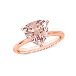 Marropino Morganite Solitaire Ring in Vermeil Rose Gold Over Sterling Silver (Size 11.5) 1.30 ctw