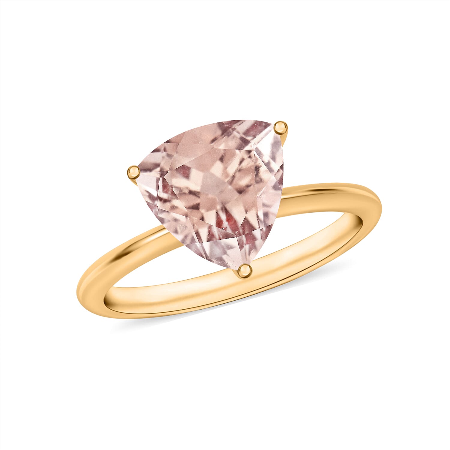 Marropino Morganite 1.30 ctw Solitaire Ring in Vermeil Yellow Gold Over Sterling Silver (Size 10.0)