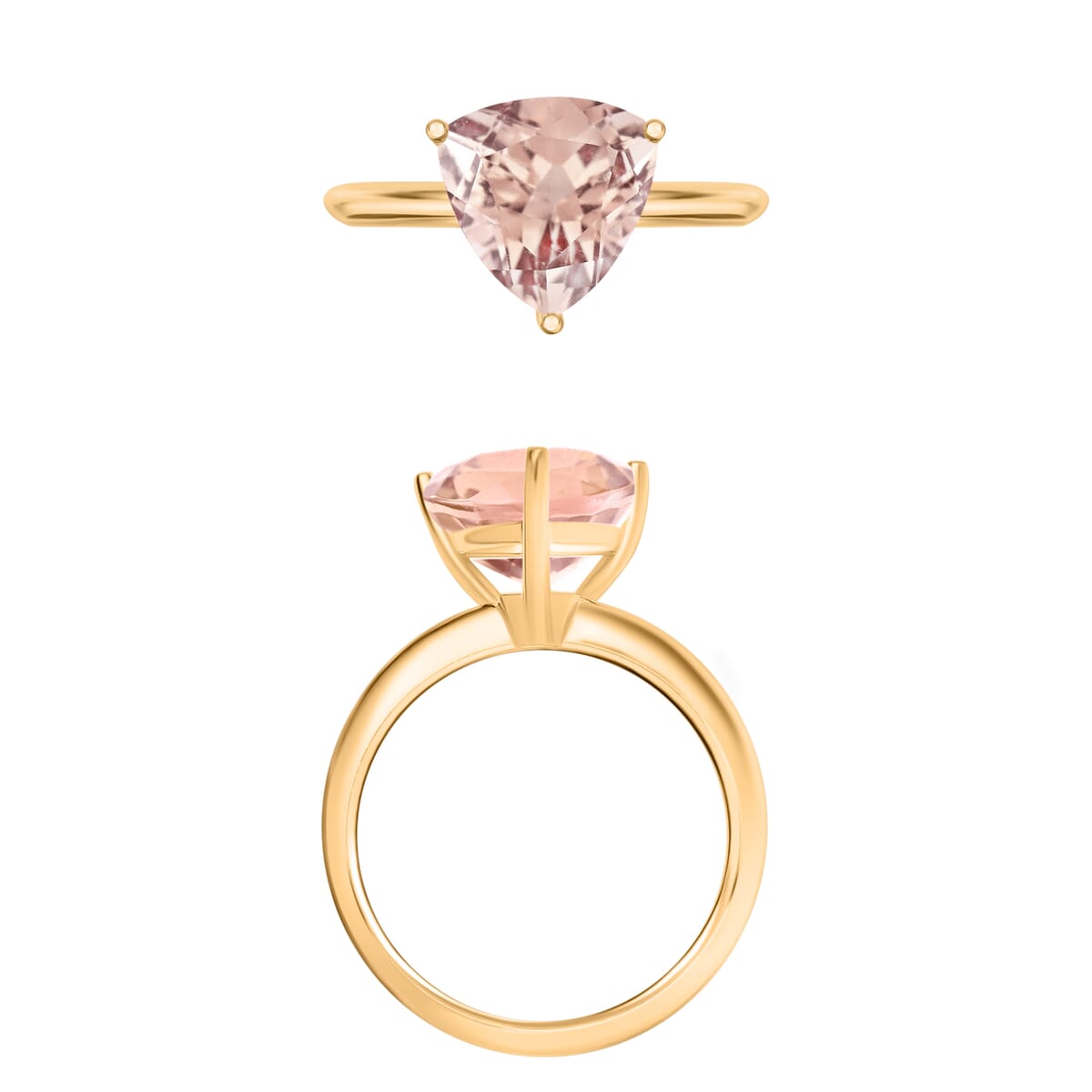 Marropino Morganite 1.30 ctw Solitaire Ring in Vermeil Yellow Gold Over Sterling Silver (Size 10.0) image number 3