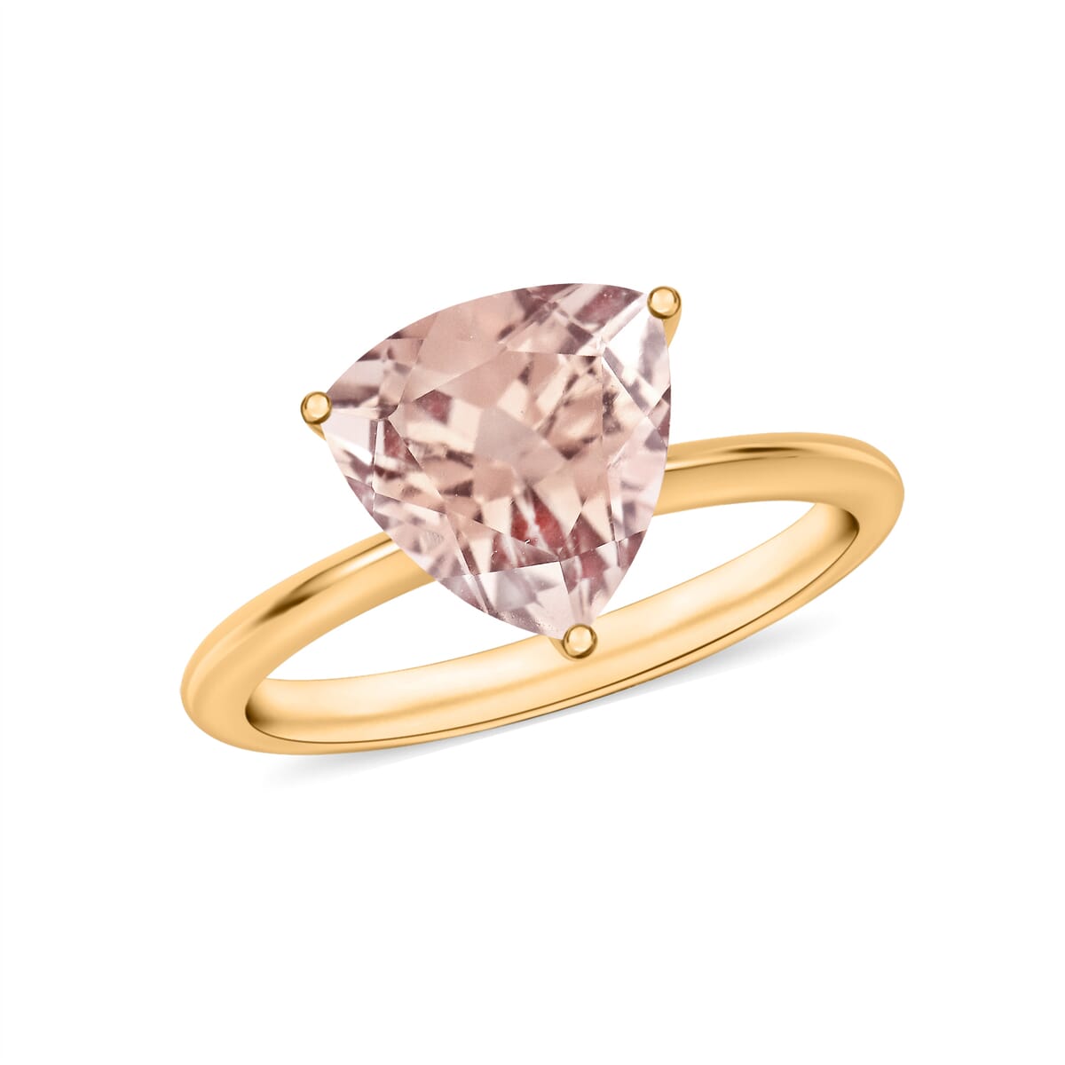 Marropino Morganite 1.30 ctw Solitaire Ring in Vermeil Yellow Gold Over Sterling Silver (Size 11.5) image number 0