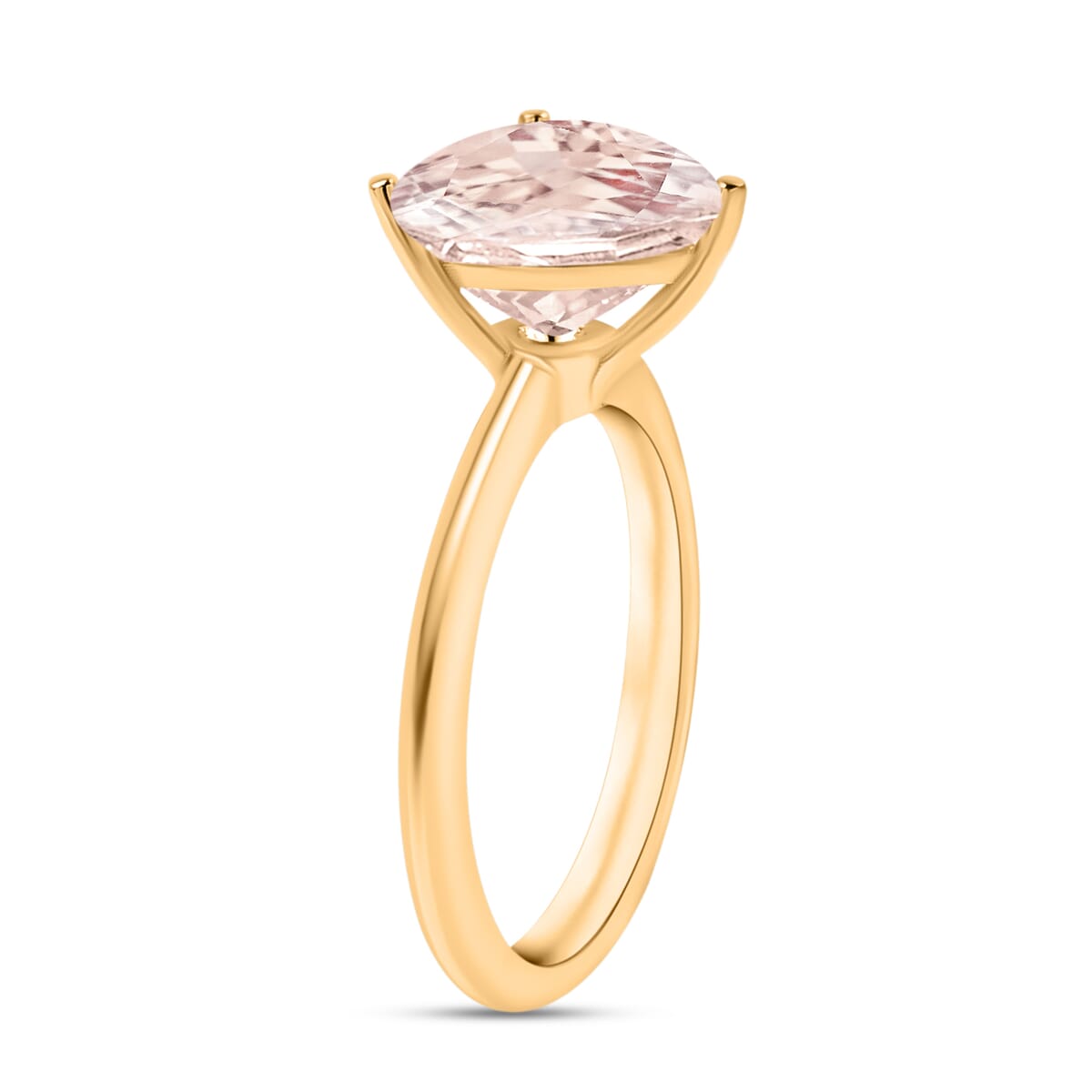 Marropino Morganite 1.30 ctw Solitaire Ring in Vermeil Yellow Gold Over Sterling Silver (Size 11.5) image number 2