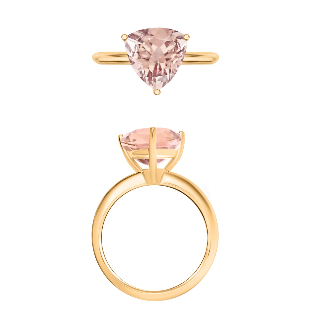 Marropino Morganite 1.30 ctw Solitaire Ring in Vermeil Yellow Gold Over Sterling Silver (Size 11.5) image number 3