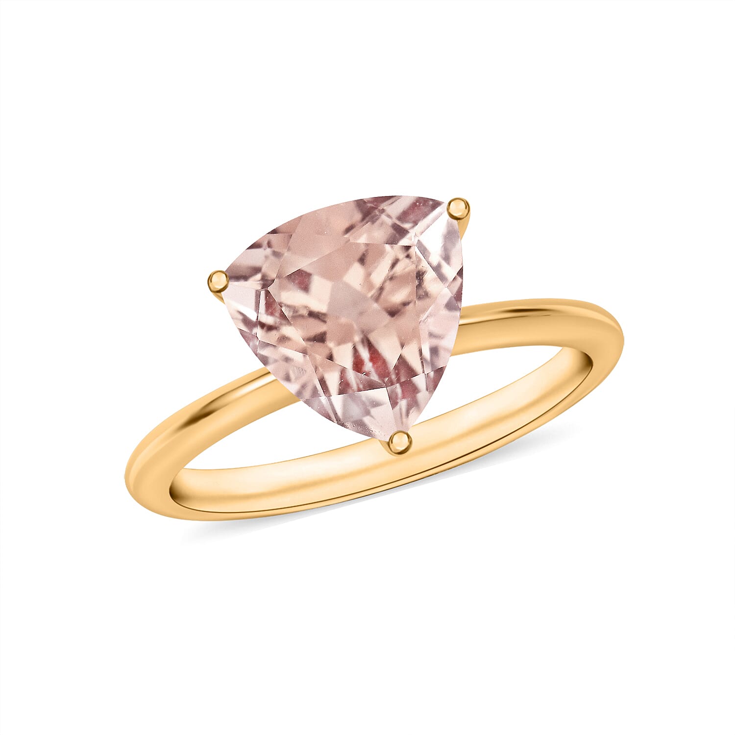 Marropino Morganite 1.30 ctw Solitaire Ring in Vermeil Yellow Gold Over Sterling Silver (Size 5.0)