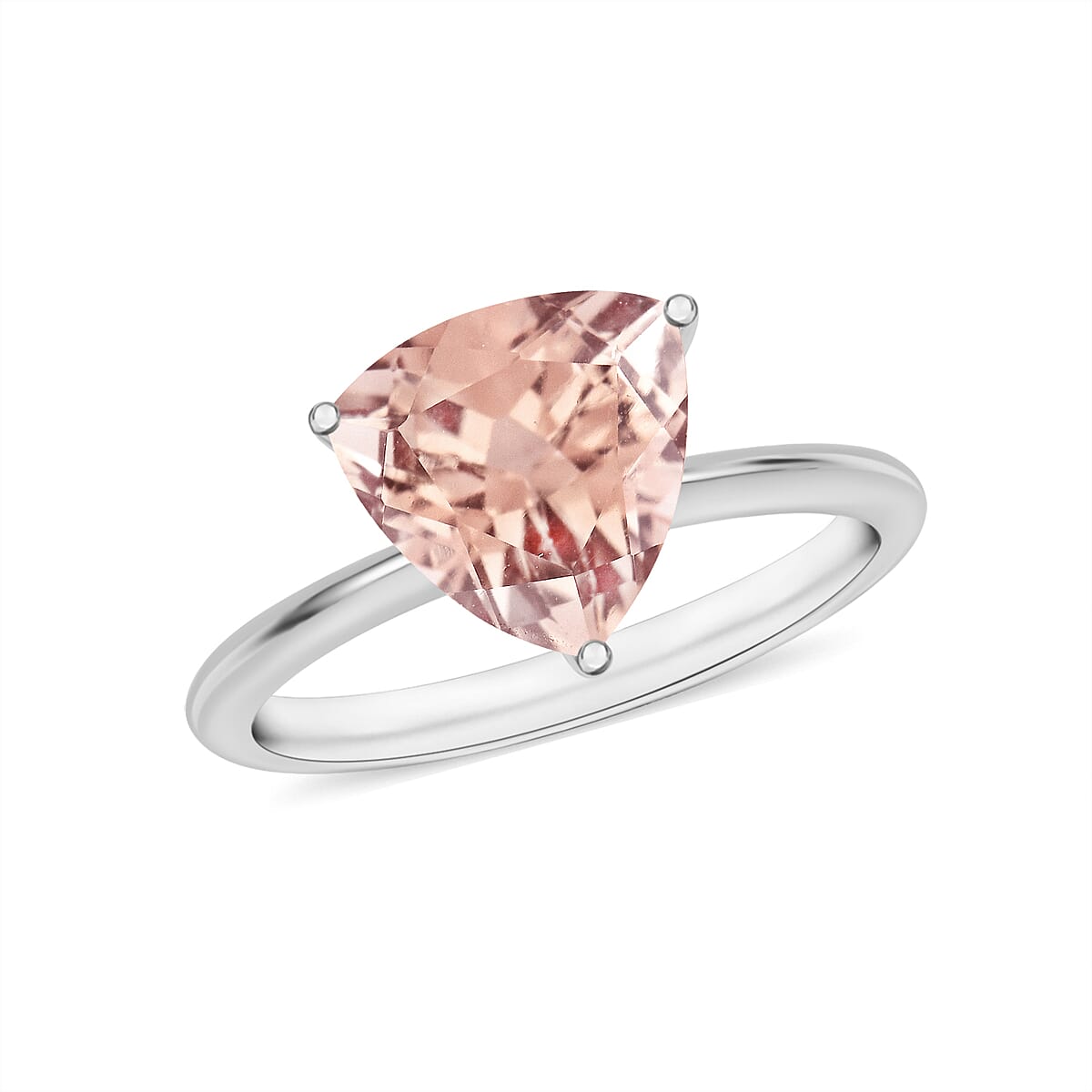 Luxoro AAA Marropino Morganite 1.30 ctw Solitaire Ring in 14K White Gold (Size 8.5) image number 0