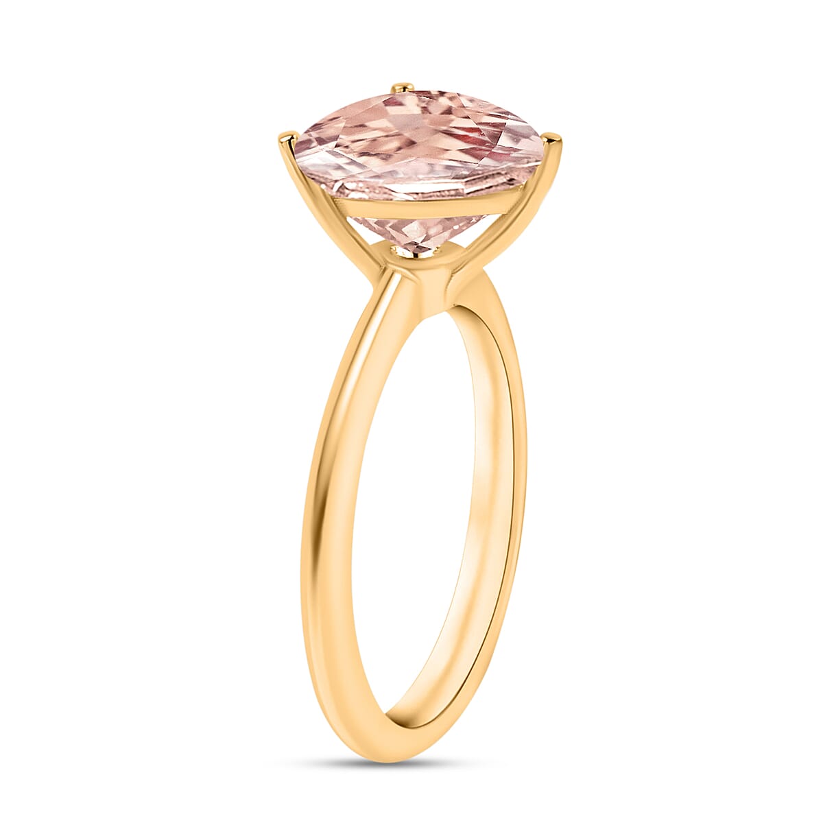 Luxoro AAA Marropino Morganite 1.30 ctw Solitaire Ring in 14K Yellow Gold (Size 12.0) (Del. in 10-12 Days) image number 2