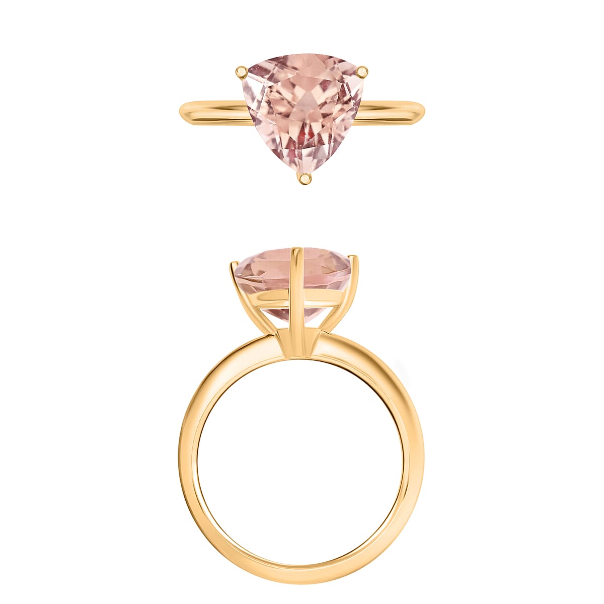 Luxoro AAA Marropino Morganite 1.30 ctw Solitaire Ring in 14K Yellow Gold (Size 12.0) (Del. in 10-12 Days) image number 3