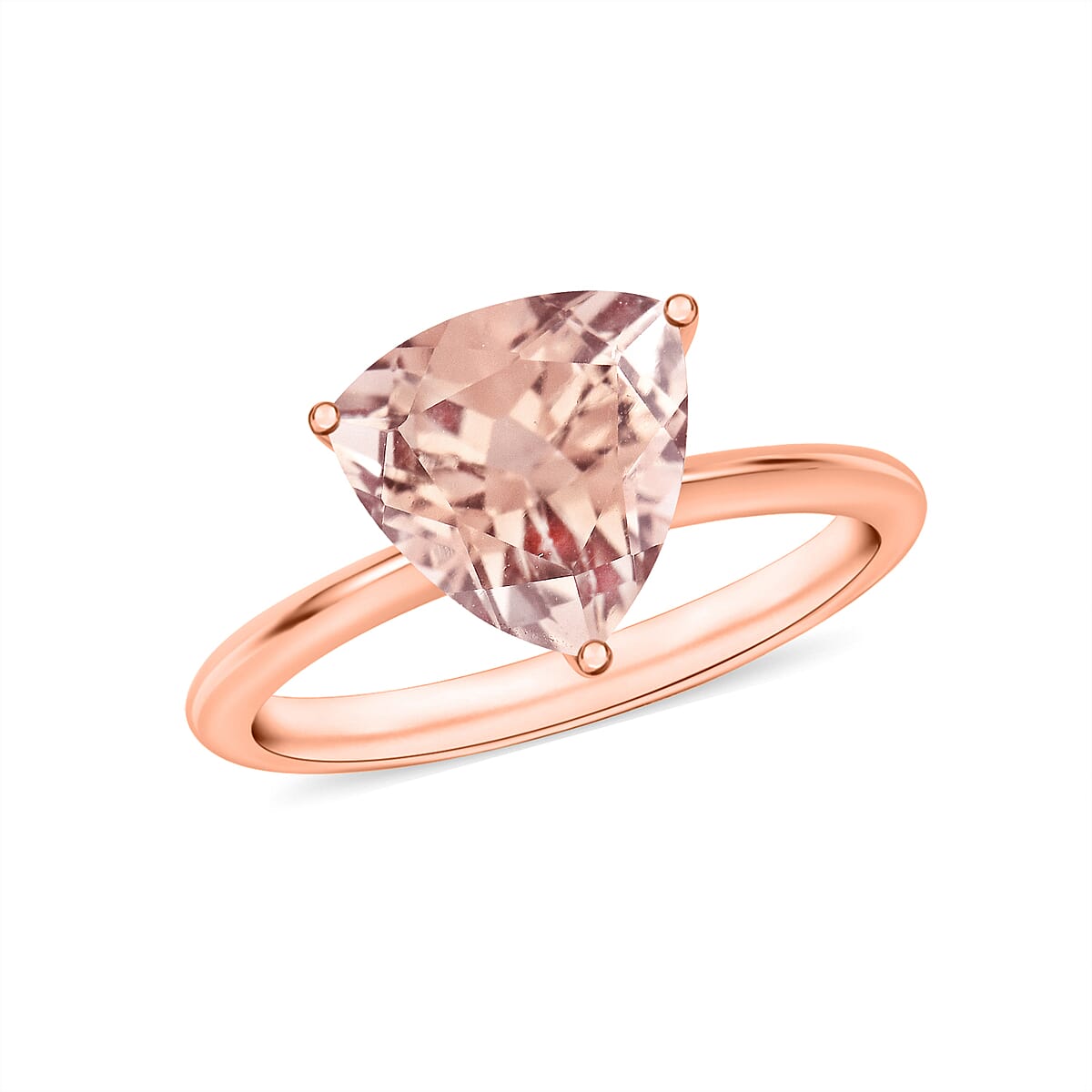Luxoro AAA Marropino Morganite 1.30 ctw Solitaire Ring in 14K Rose Gold (Size 7.0) image number 0