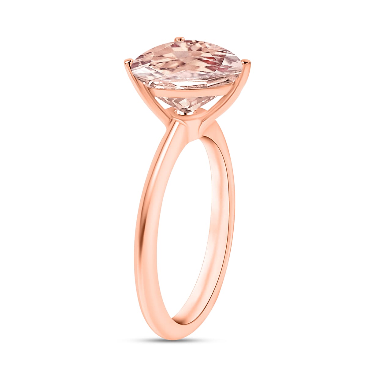 Luxoro AAA Marropino Morganite 1.30 ctw Solitaire Ring in 14K Rose Gold (Size 7.0) image number 2