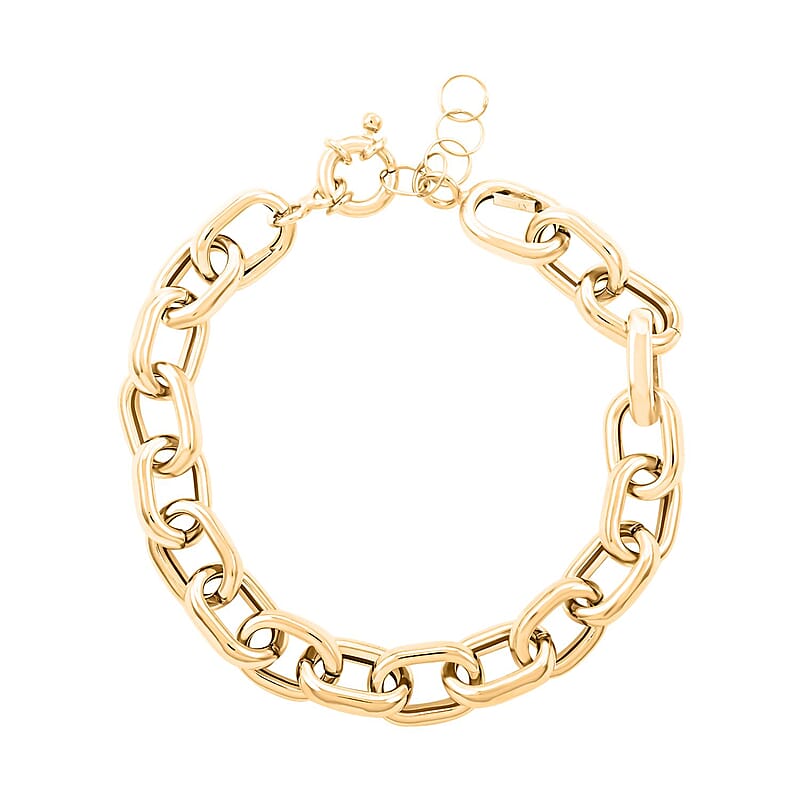 Eleganza Italian 10K Yellow Gold Chain Bracelet (7.0-8.0In) 6.17 Grams