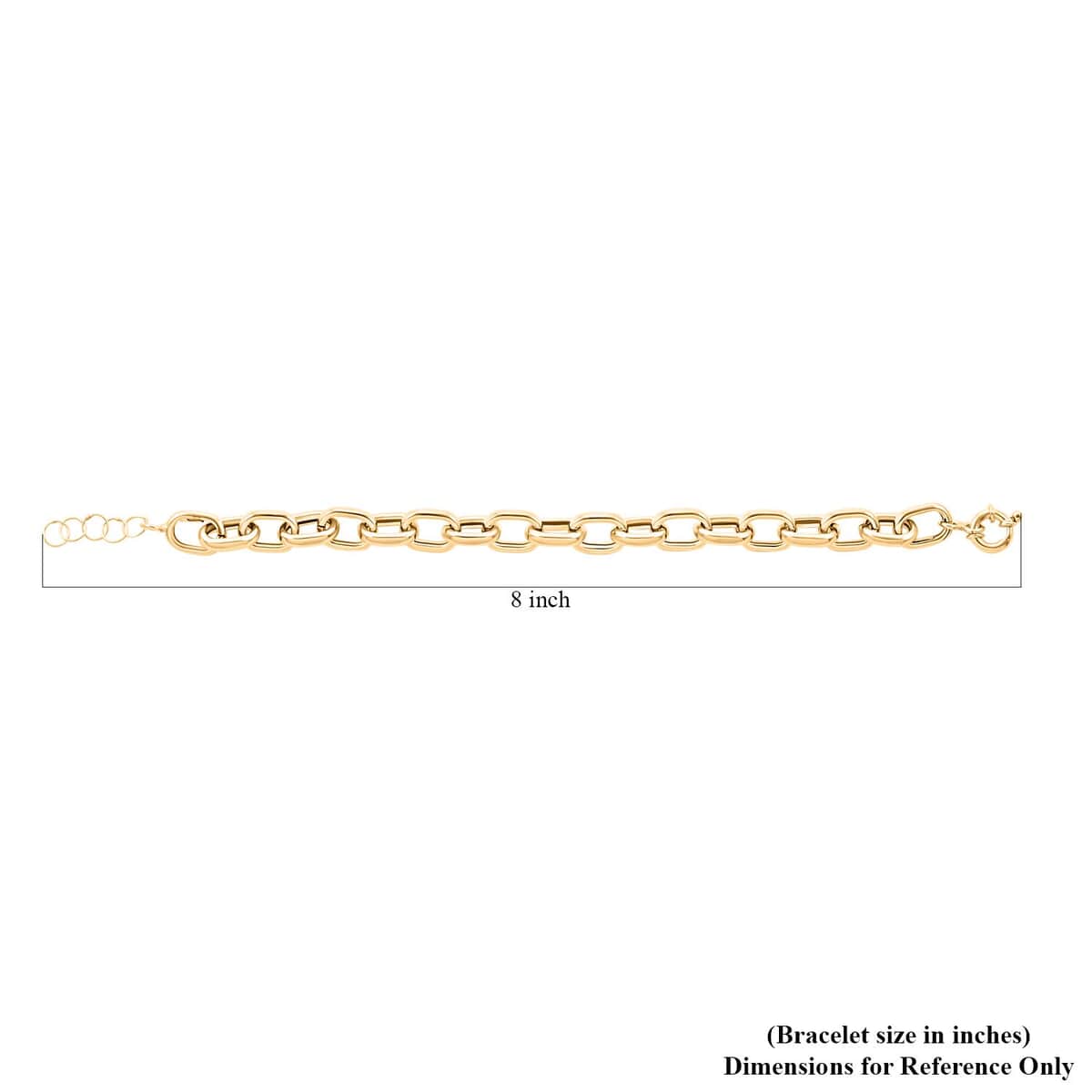 Eleganza Italian 10K Yellow Gold Chain Bracelet (7.0-8.0In) 6.17 Grams image number 4