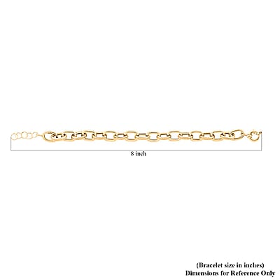 Eleganza Italian 10K Yellow Gold Chain Bracelet (7.0-8.0In) 6.17 Grams