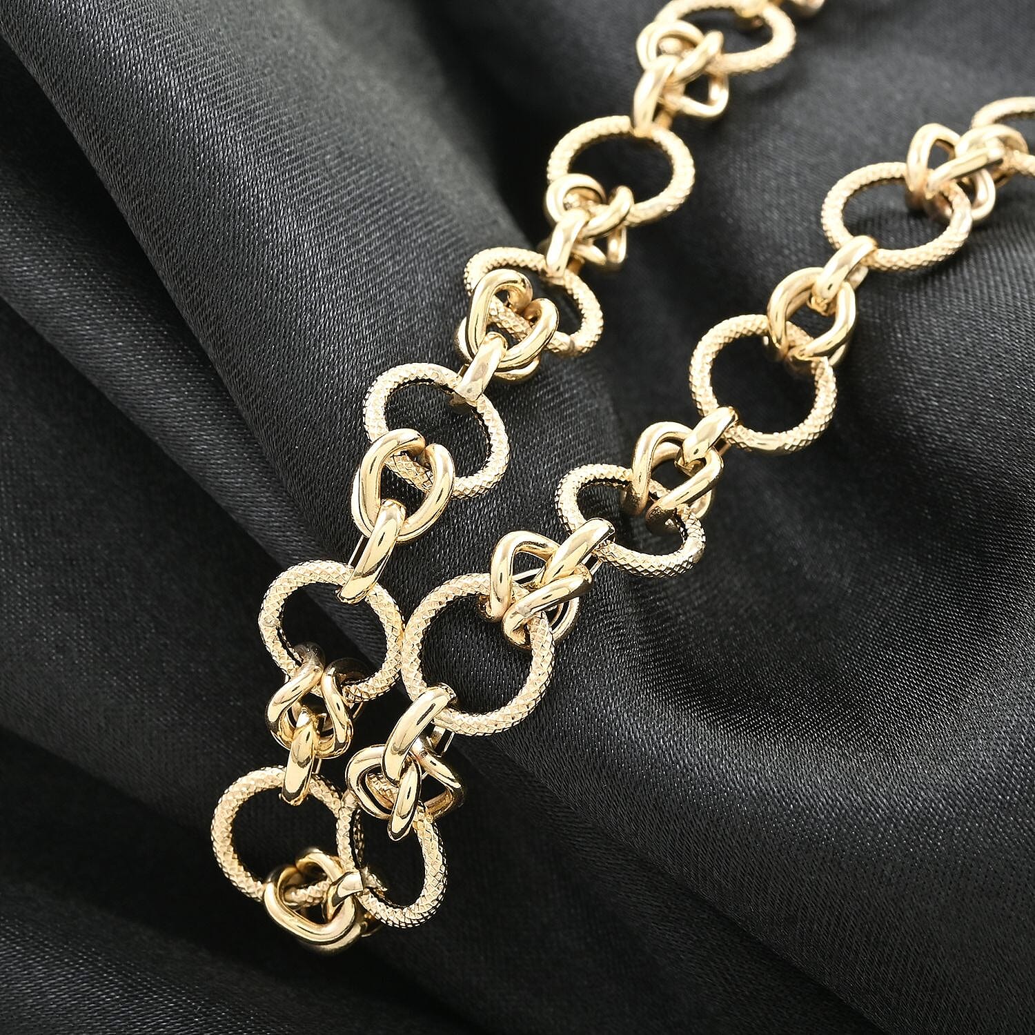 Lussuosa Italian 10K Yellow Gold Rolo Byzantine Chain Necklace 18-20 Inches 6.58 Grams