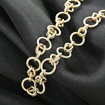 Lussuosa Italian 10K Yellow Gold Rolo Byzantine Chain Necklace 18-20 Inches 6.58 Grams