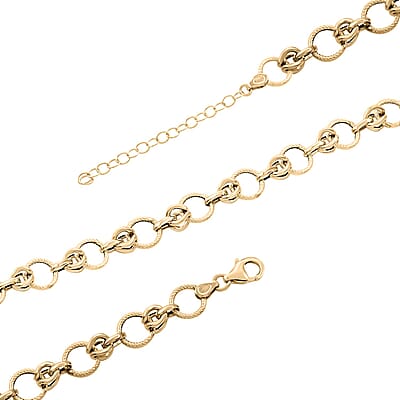 Lussuosa Italian 10K Yellow Gold Rolo Byzantine Chain Necklace 18-20 Inches 6.58 Grams