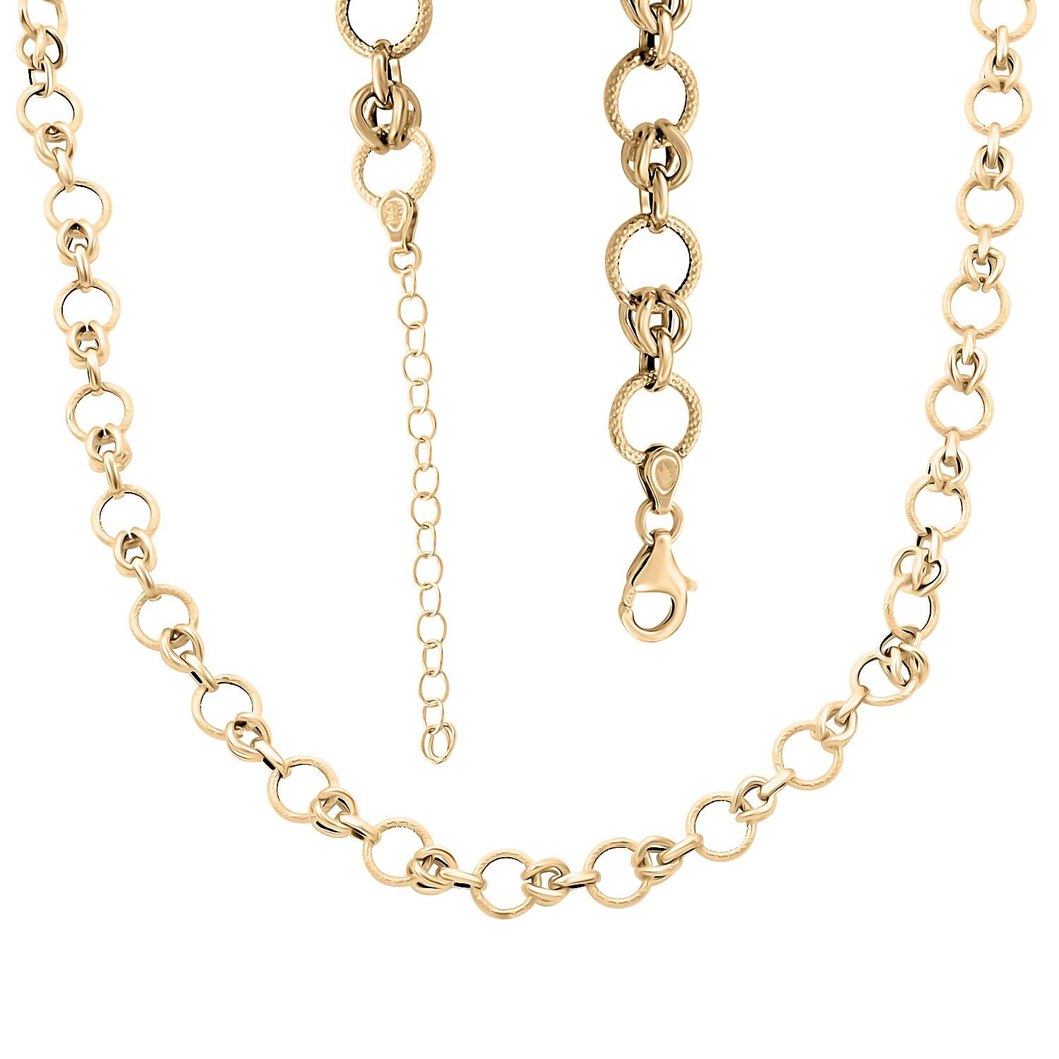 Lussuosa Italian 10K Yellow Gold Rolo Byzantine Chain Necklace 18-20 Inches 6.58 Grams