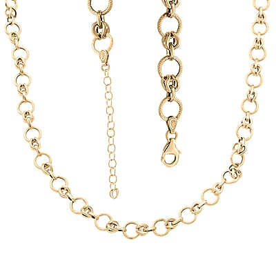 Lussuosa Italian 10K Yellow Gold Rolo Byzantine Chain Necklace 18-20 Inches 6.58 Grams