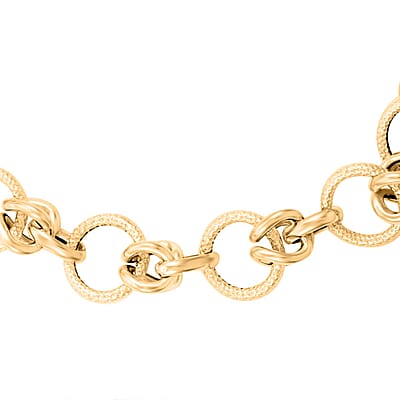 Lussuosa Italian 10K Yellow Gold Rolo Byzantine Chain Bracelet (7.0 - 8.0In) 3.04 Grams
