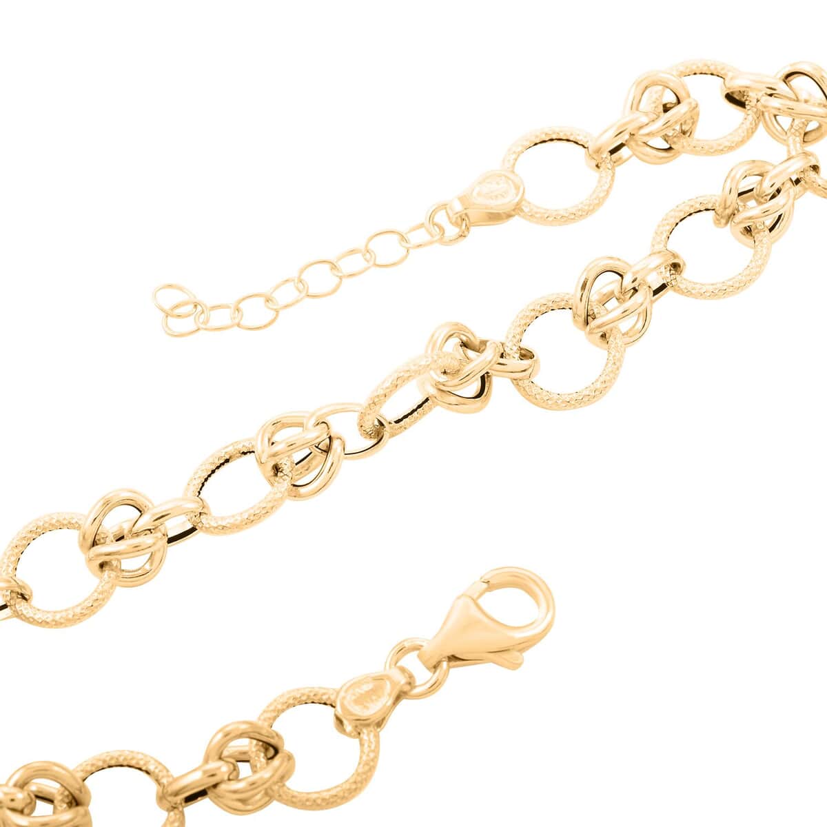 Lussuosa Italian 10K Yellow Gold Rolo Byzantine Chain Bracelet (7.0 - 8.0In) 3.04 Grams image number 3